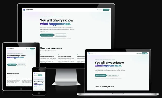 The SJH Process shown on desktop, laptop, tablet and phone