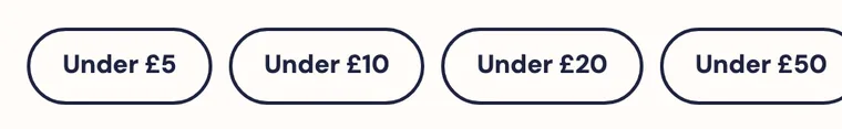 Price chips: under five, ten, twenty and fifty pounds
