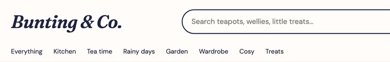 Header with a large search bar, the menu and a Today’s deals link