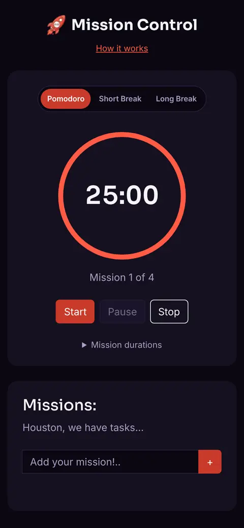 Mission Control on a phone