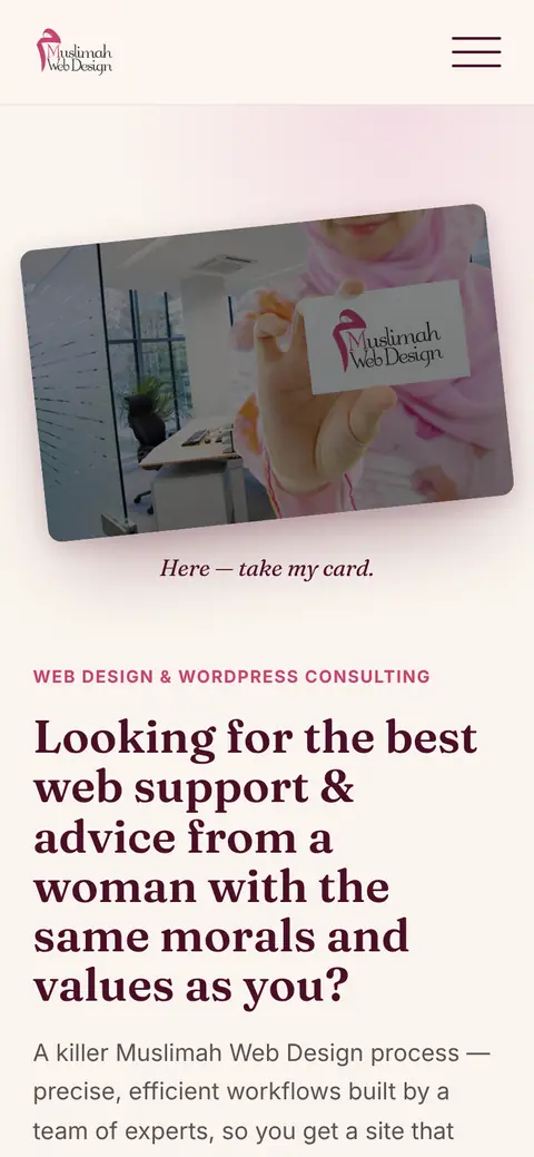 Muslimah Web Design on a phone